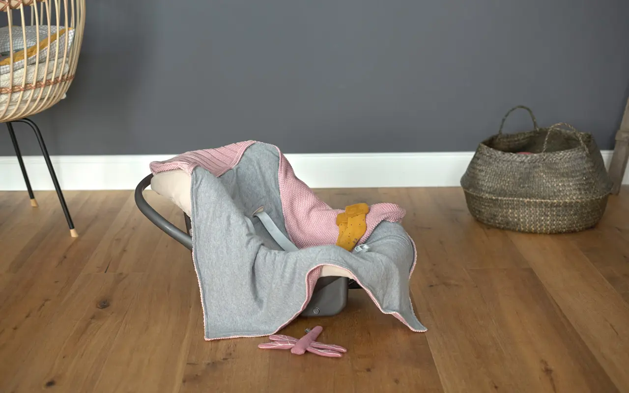 LÄSSIG Knitted Blanket for Baby Seat