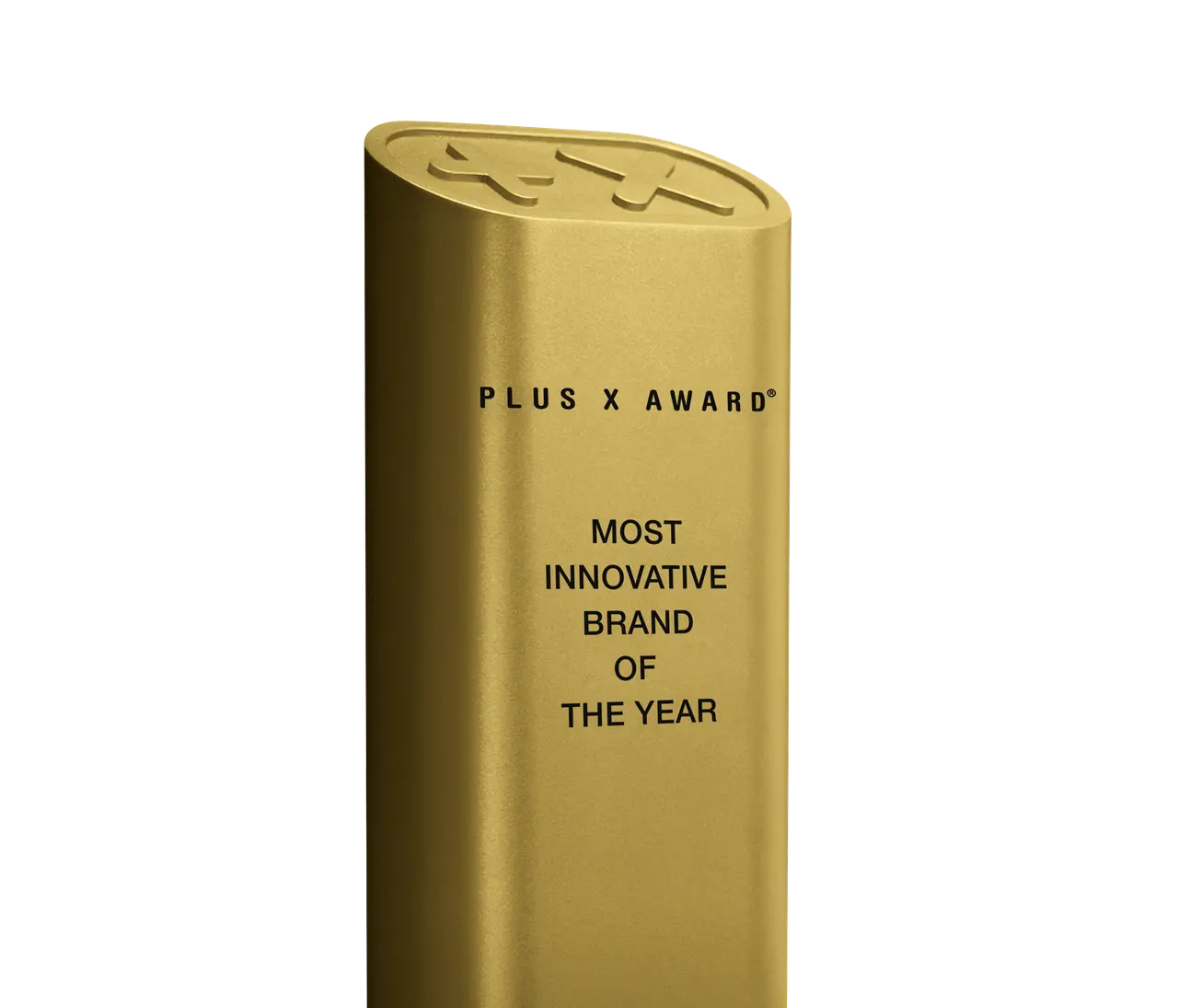 Goldene Trophäe mit der Aufschrift „Most Innovative Brand of the Year“