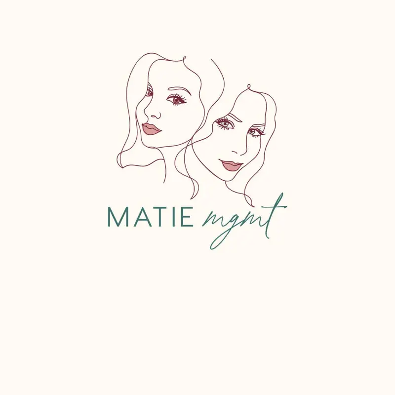 Logo von Matie Management: zwei gezeichnete Frauengesichter über dem Schriftzug „MATIE mgmt“