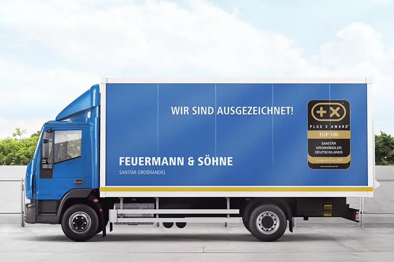 Fahrzeug mit dem Siegel „Top 100 Orthopädiefachgeschäfte Deutschlands“