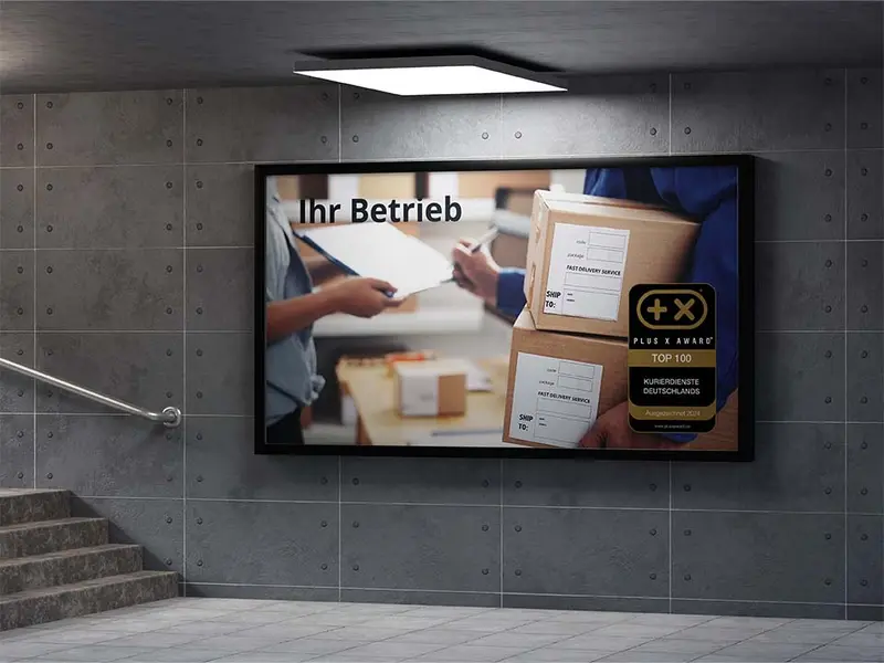 Plakat mit dem Siegel „Top 100 Kurierdienste Deutschlands“