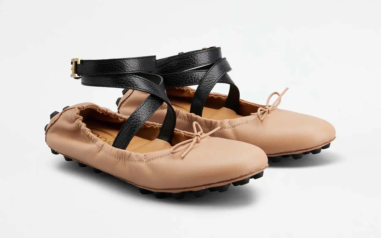 Tod’s Ballerinas Bubble aus Leder mit Riemen