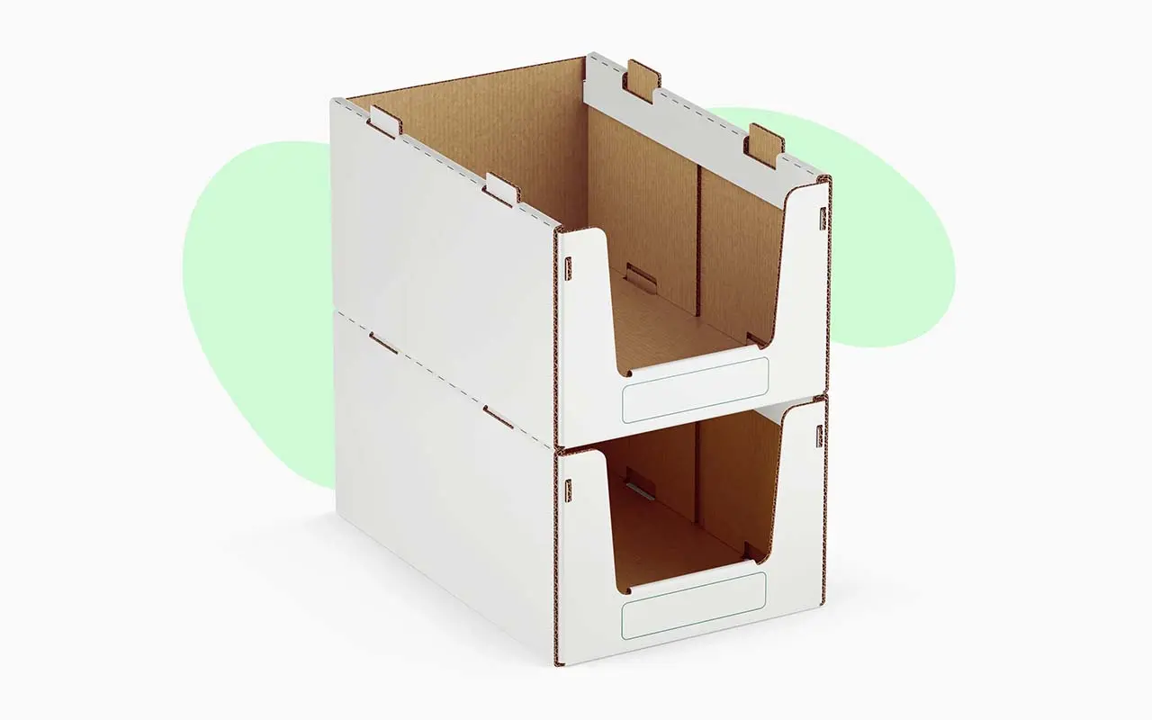 Lagerkarton – Stapelbox aus Wellpappe
