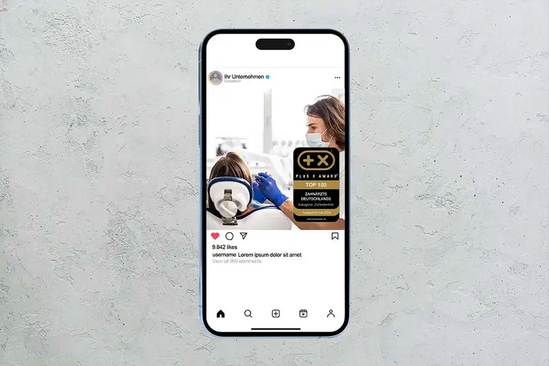 Social-Media-Beitrag mit dem Siegel „Top 100 Zahnärzte & Kieferorthopäden Deutschlands“