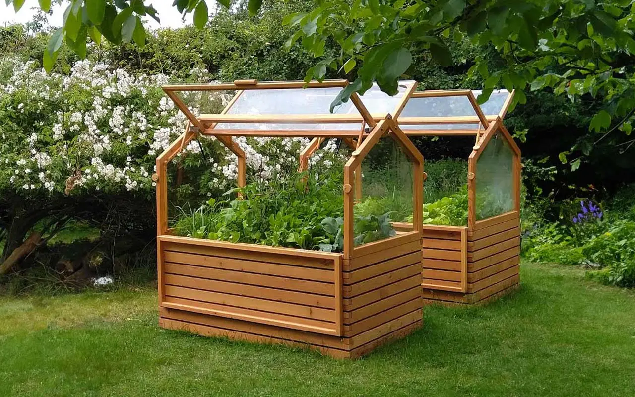 Gartenfrosch Hochbeet mit Treibhaus