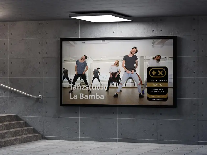 Plakat mit dem Siegel „Top 100 Tanzstudios Deutschlands“